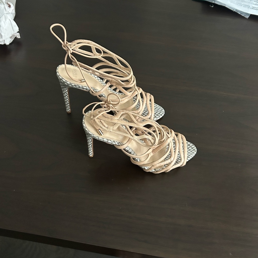 Alexandre Birman Tan Strappy Heels